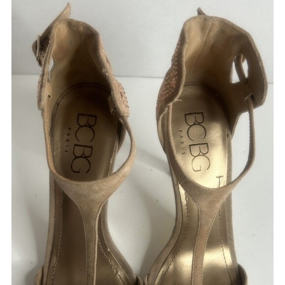 BCBG Paris Womens  Heels. Size 8.5. Adjustable Strap.4 Inch Heel. Studded Detail - Picture 3 of 9